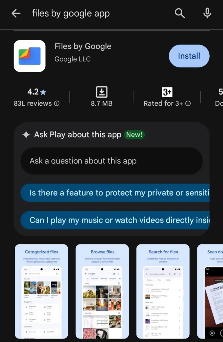 files by google install kaise kare