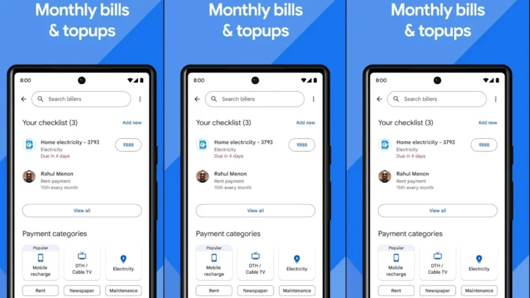Google pay monthly Bill's and top-up