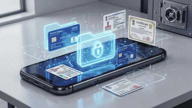 DigiLocker app digital documents storage concept in mobile