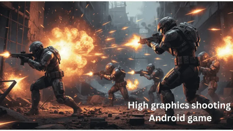 High graphics shooting Android game action scene