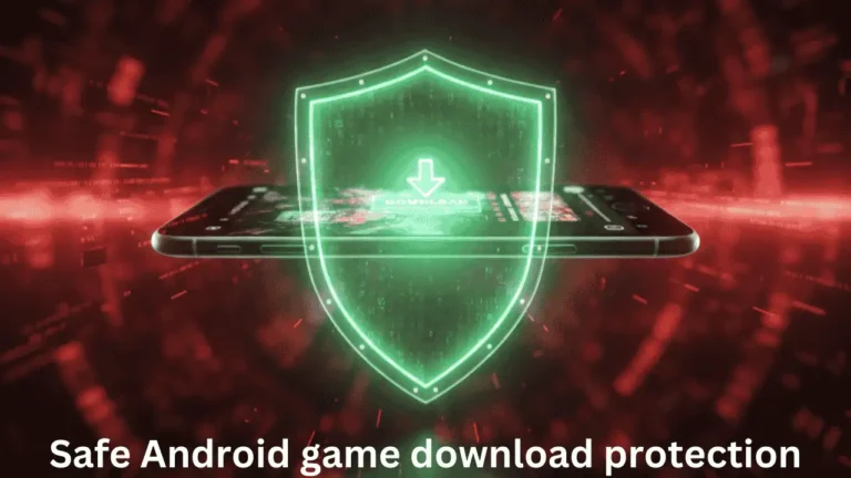 Safe Android game download protection concept