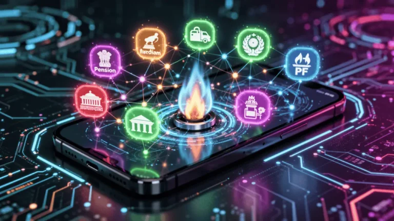 UMANG app concept showing multiple government services in one mobile
