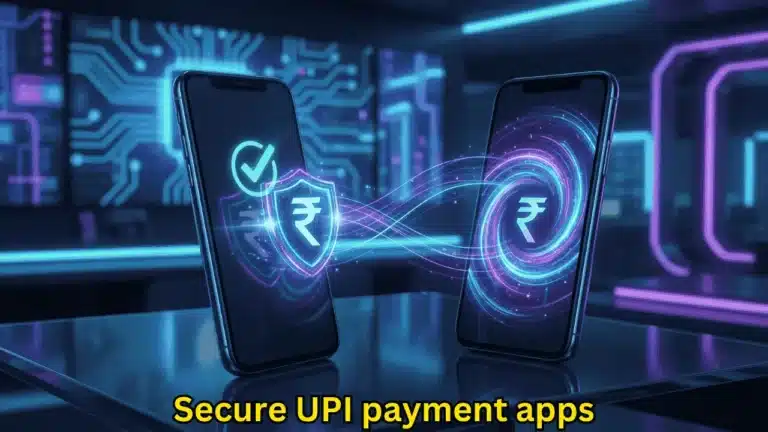 Secure UPI payment apps 2026 digital money transfer illustration