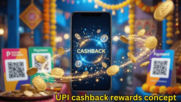 UPI cashback rewards concept digital payment illustration