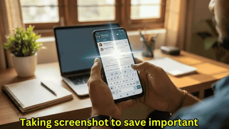 Taking screenshot to save important WhatsApp message