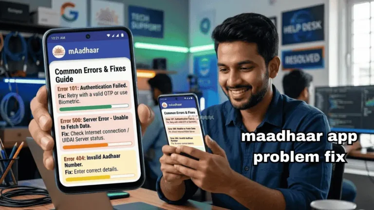 Troubleshooting and fixing common errors in mAadhaar app.