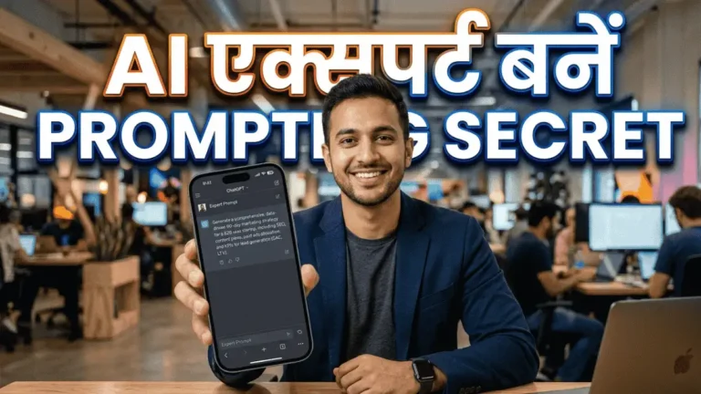 एक व्यक्ति अपने फोन पर एक जटिल प्रॉम्प्ट टाइप कर रहा है, जो साधारण सवाल से बेहतर रिजल्ट दे रहा है।
