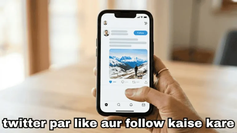 twitter par like aur follow kaise kare hindi me social media interaction ka example mobile app me