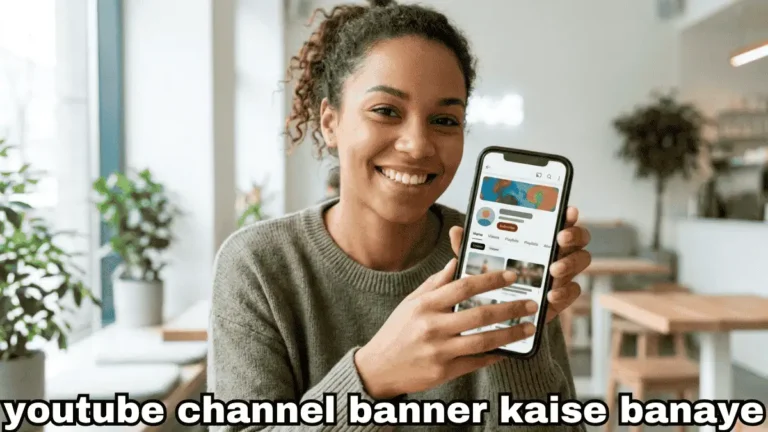 youtube channel banner kaise banaye hindi me mobile par channel page interface example