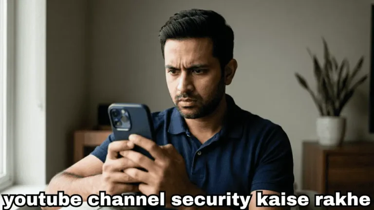 youtube channel security kaise rakhe hindi me mobile par account settings interface