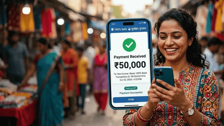 Smartphone screen showing a successful payment notification for selling products on telegram.