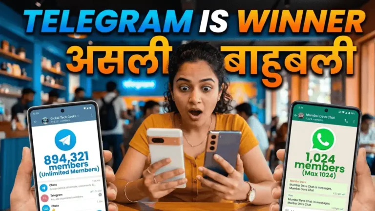 Comparison of Telegram and WhatsApp for business showing Telegram as the winner.